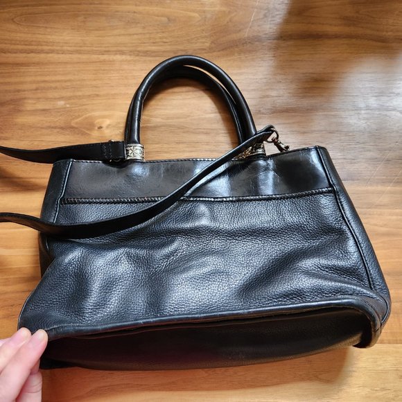 Vintage Fossil Black Leather Handbag - Picture 3 of 15